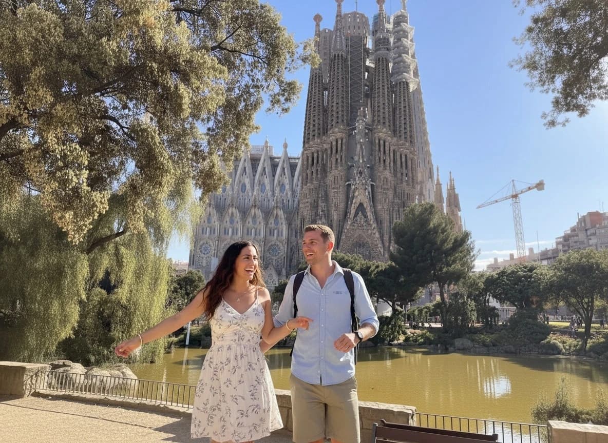 Tourist at Sagrada Familia Barcelona